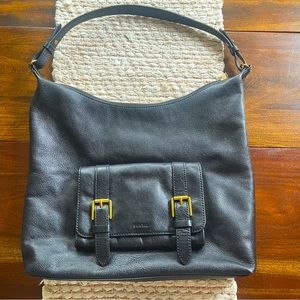 Black Fossil Women's Cleo Leather Hobo Bag